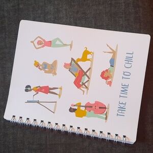 Take Time To Chill Spiral Notebook Journal Travel Everyday Retro Design NWT
